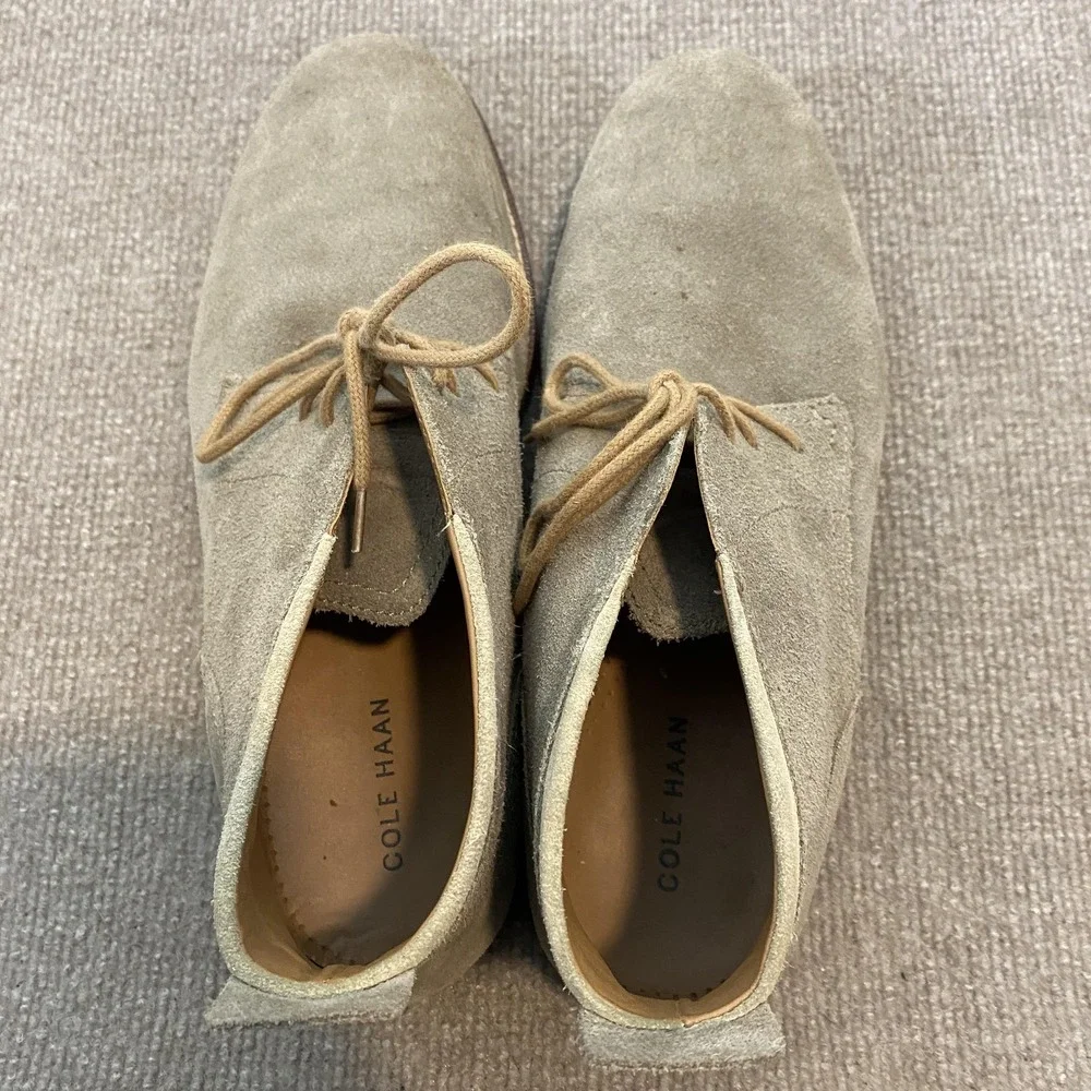 Cole Haan Boots Mens Size 11.5M Beige Suede Chukka Ankle Lace Up Casual C23872‎